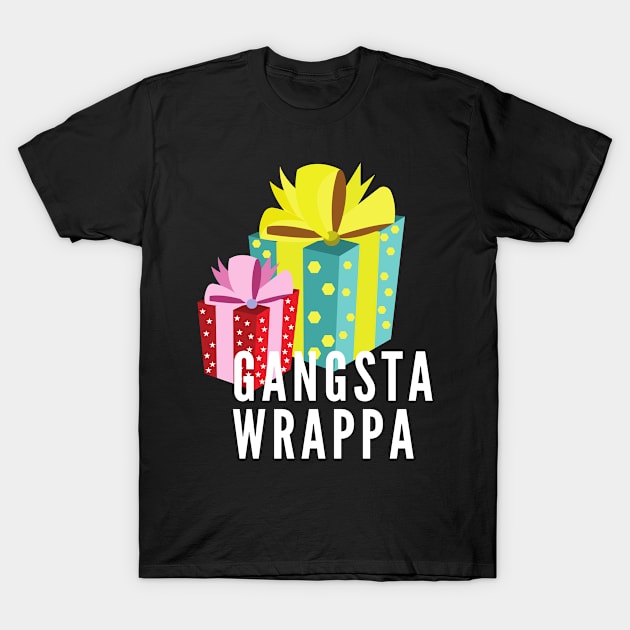 Gangsta Wrappa Funny Christmas Holiday T-Shirt by karolynmarie